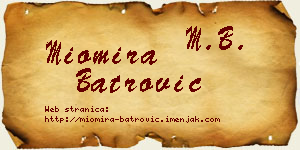 Miomira Batrović vizit kartica